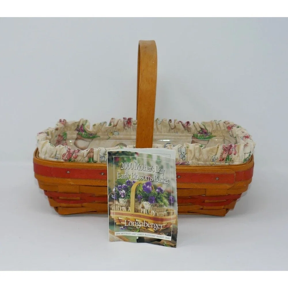 Longaberger 2000 Mother's Day Early Blossoms Basket, Liner & Protector